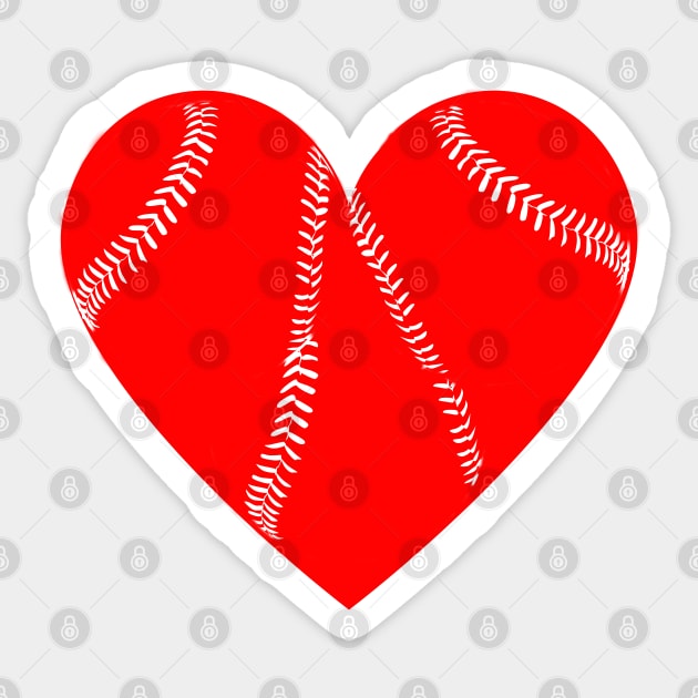 baseball red heart Sticker by mdr design